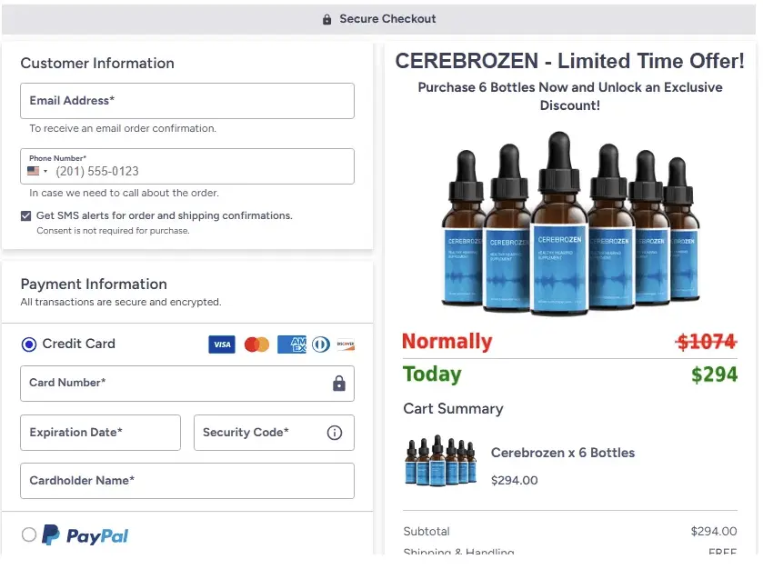 Cerebrozen price  